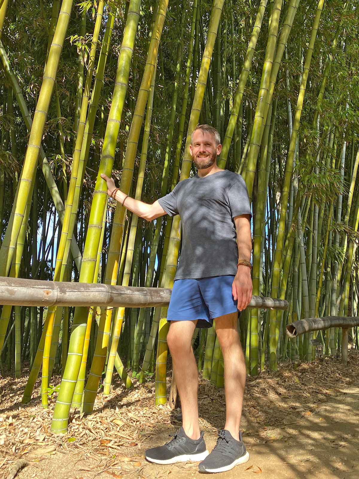 photo of Steve Smyth visiting a bamboo forest